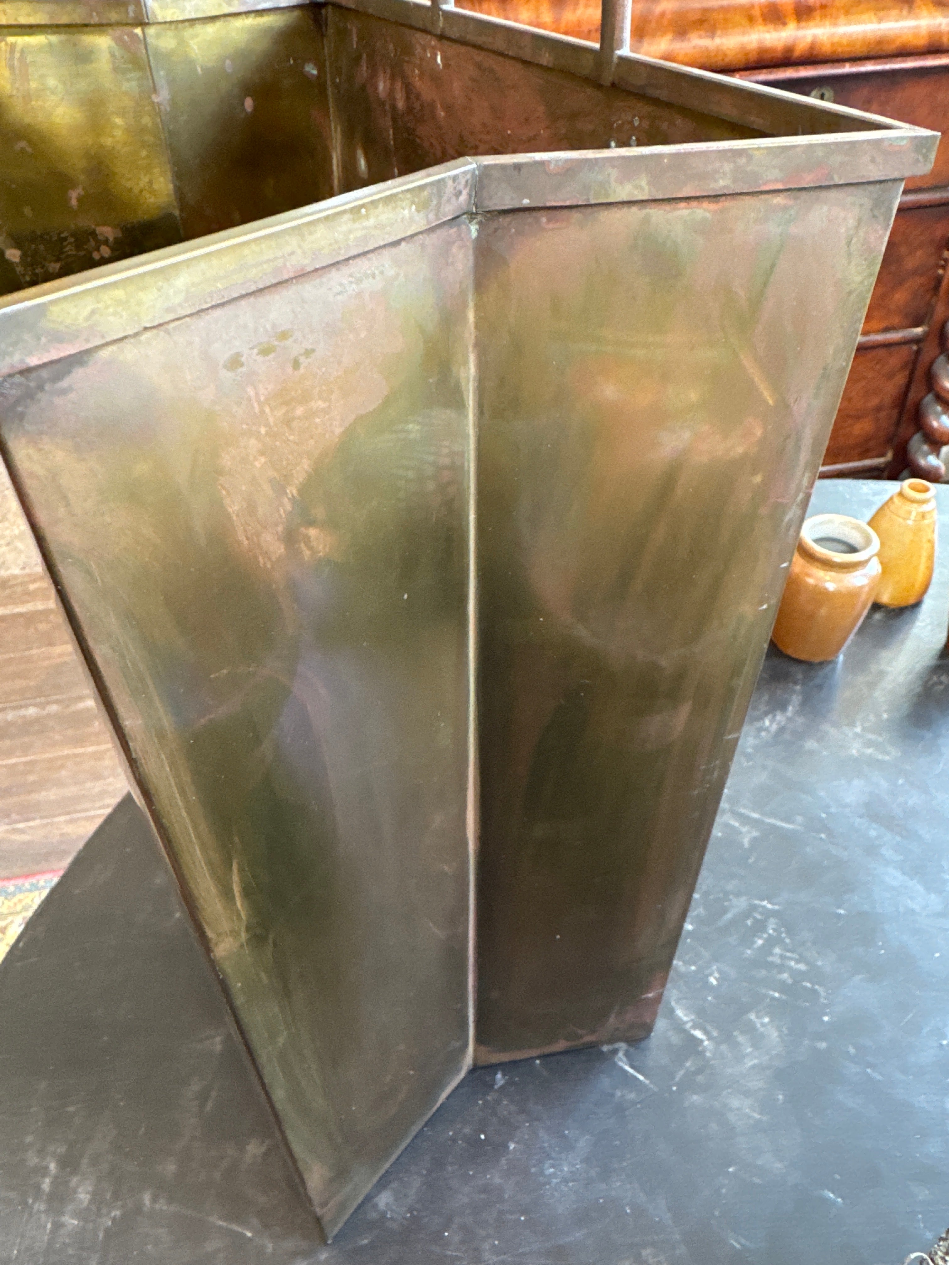 Vintage Gio Ponti-style Brass "Shopping Bag"