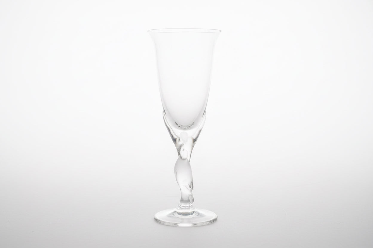 Verres à vin blanc en cristal « Colombe des neiges » Fabergé vintage France, 1960 (lot de 6)