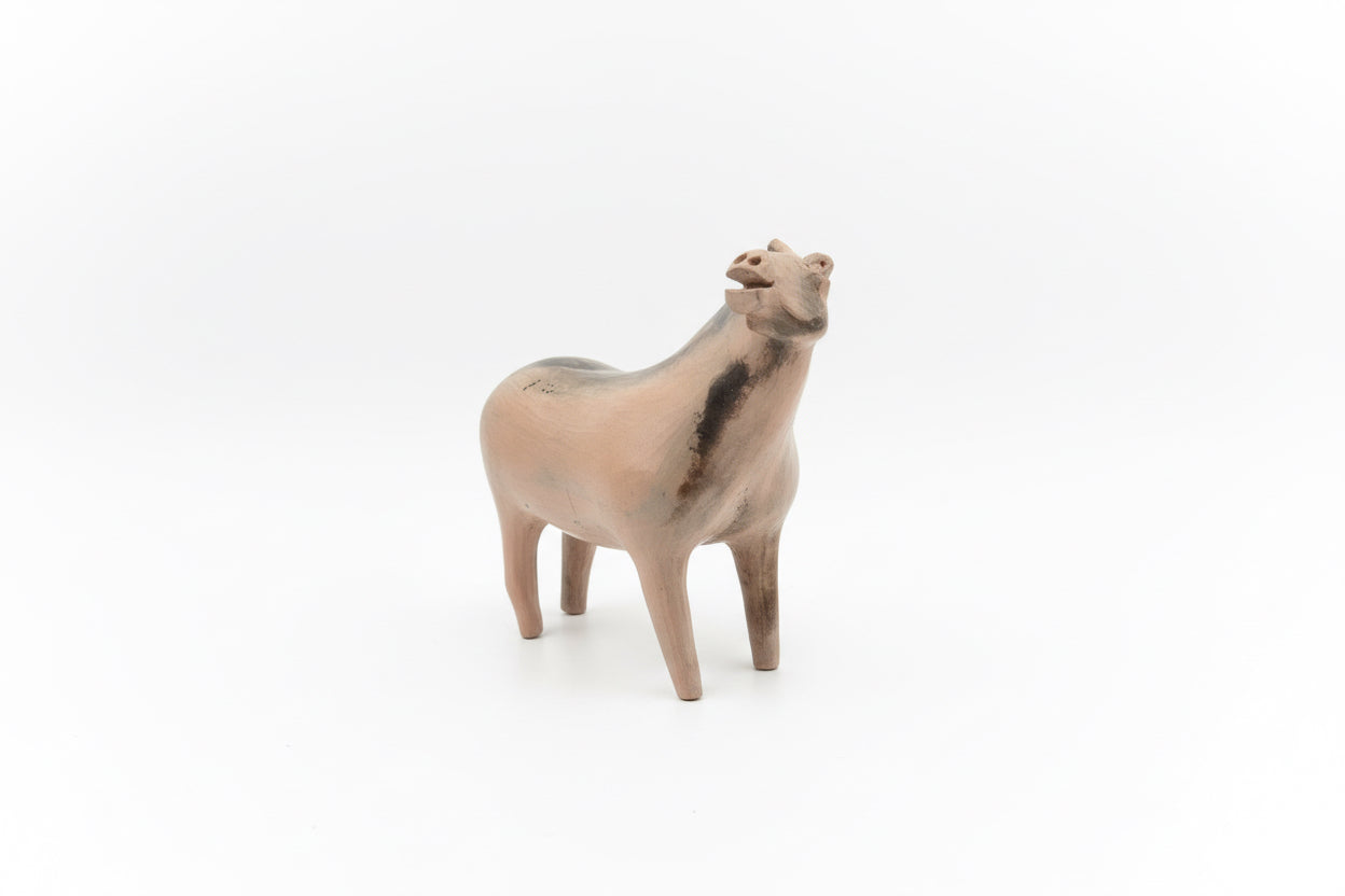 Signed Clay Horse Sculpture