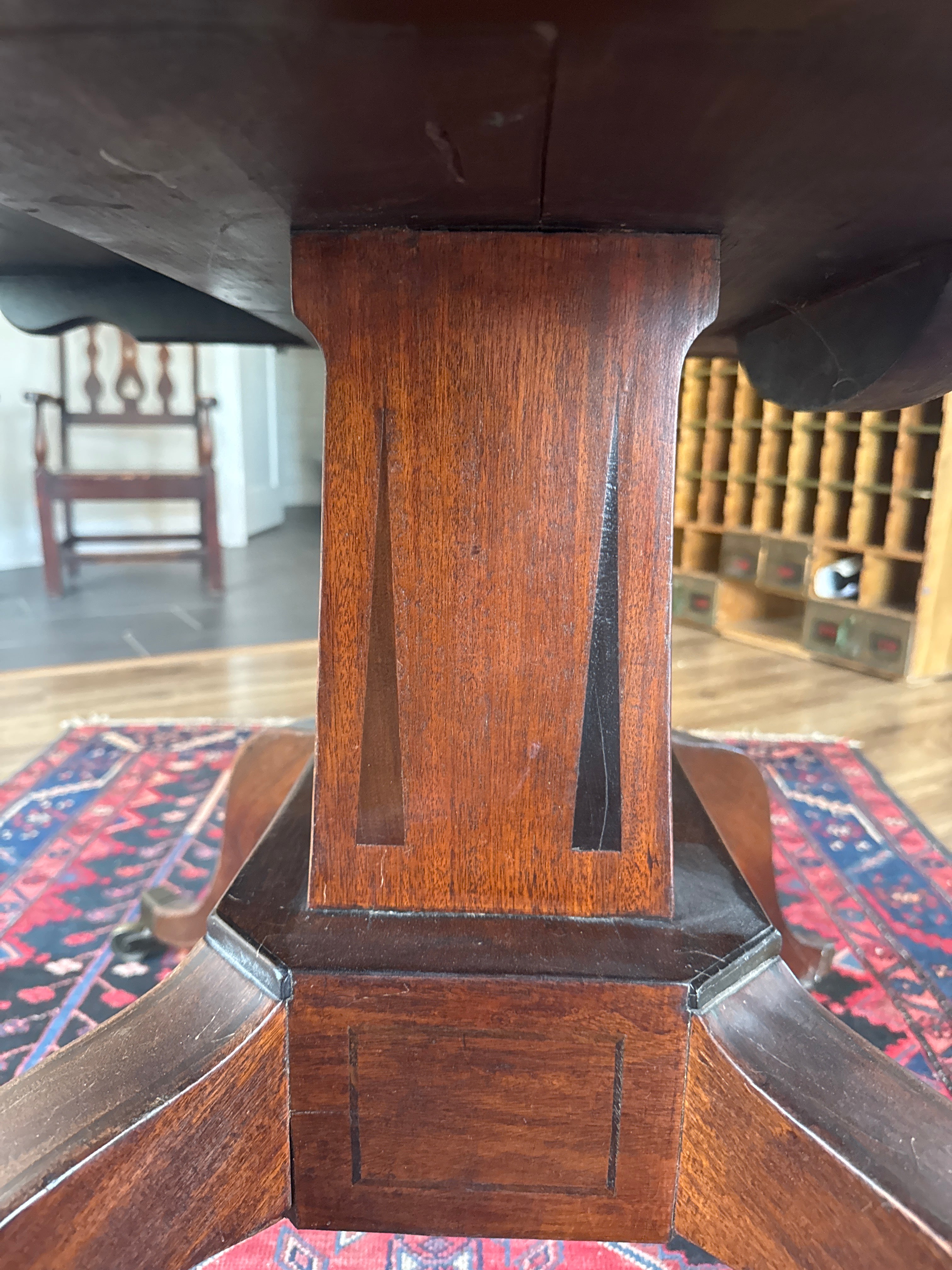 English Regency mahogany breakfast table. Flip-top