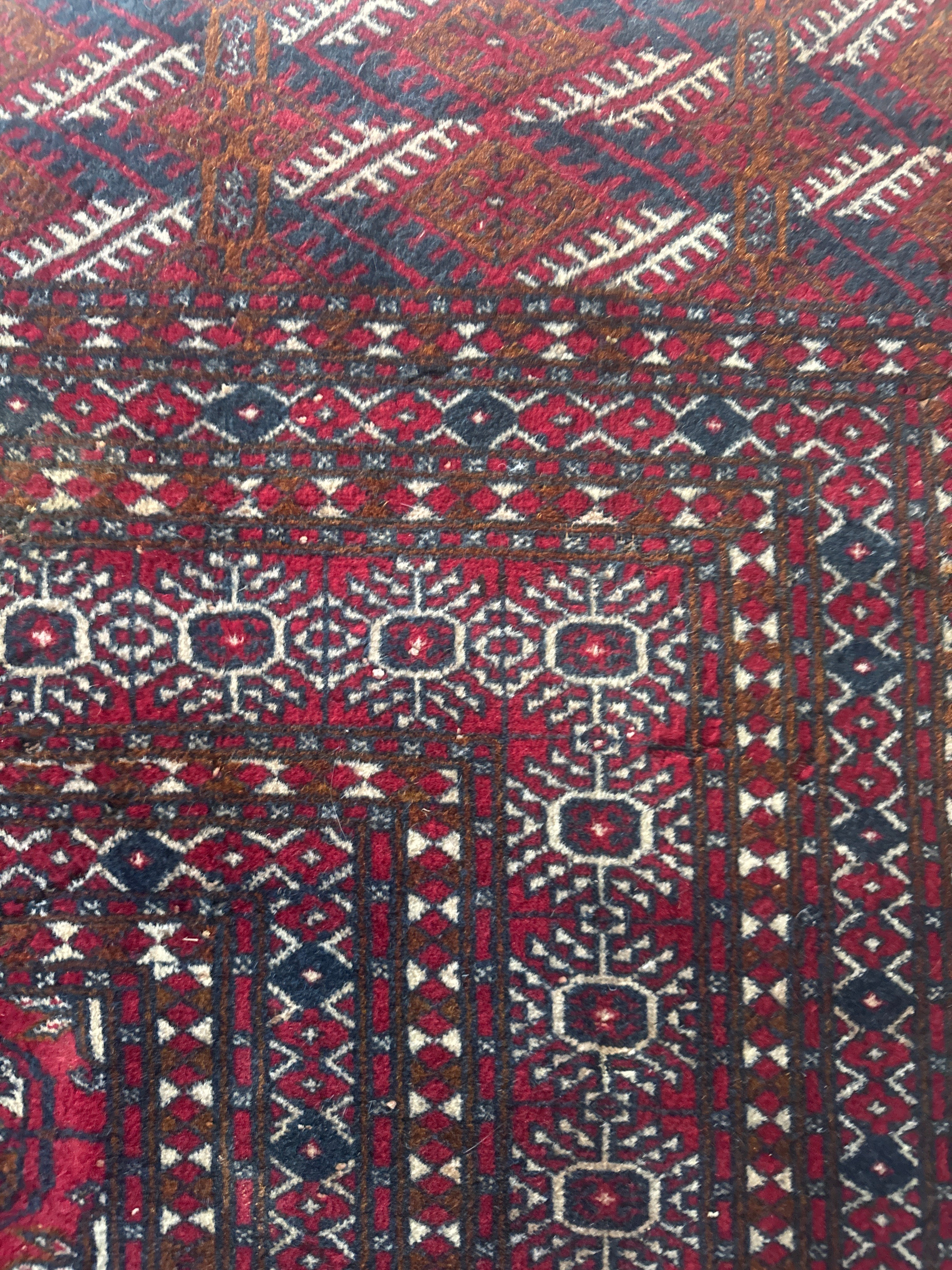 Vintage Hand-Knotted Bokhara Rug