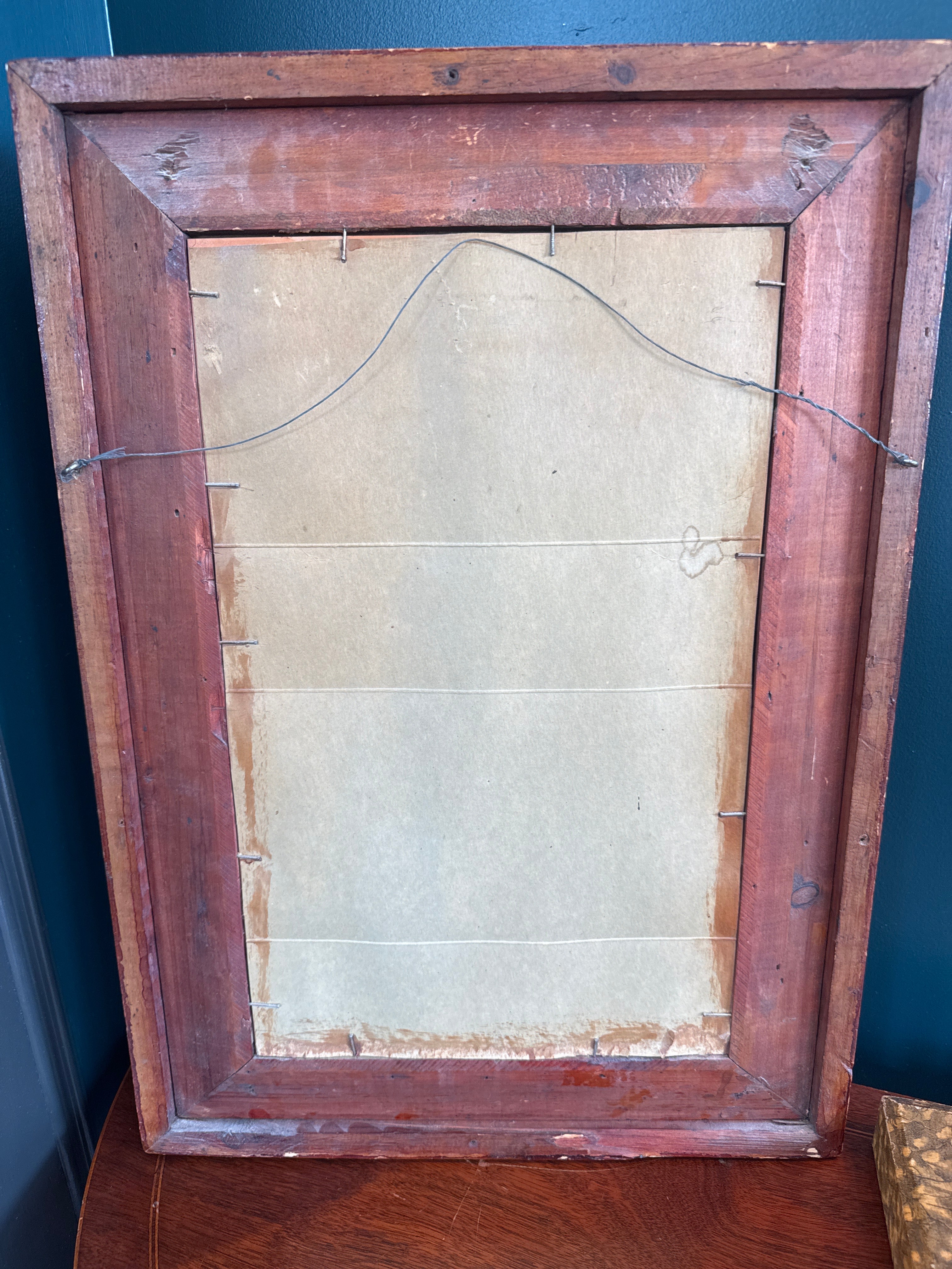 Antique Biedermeier-Style Walnut Mirror