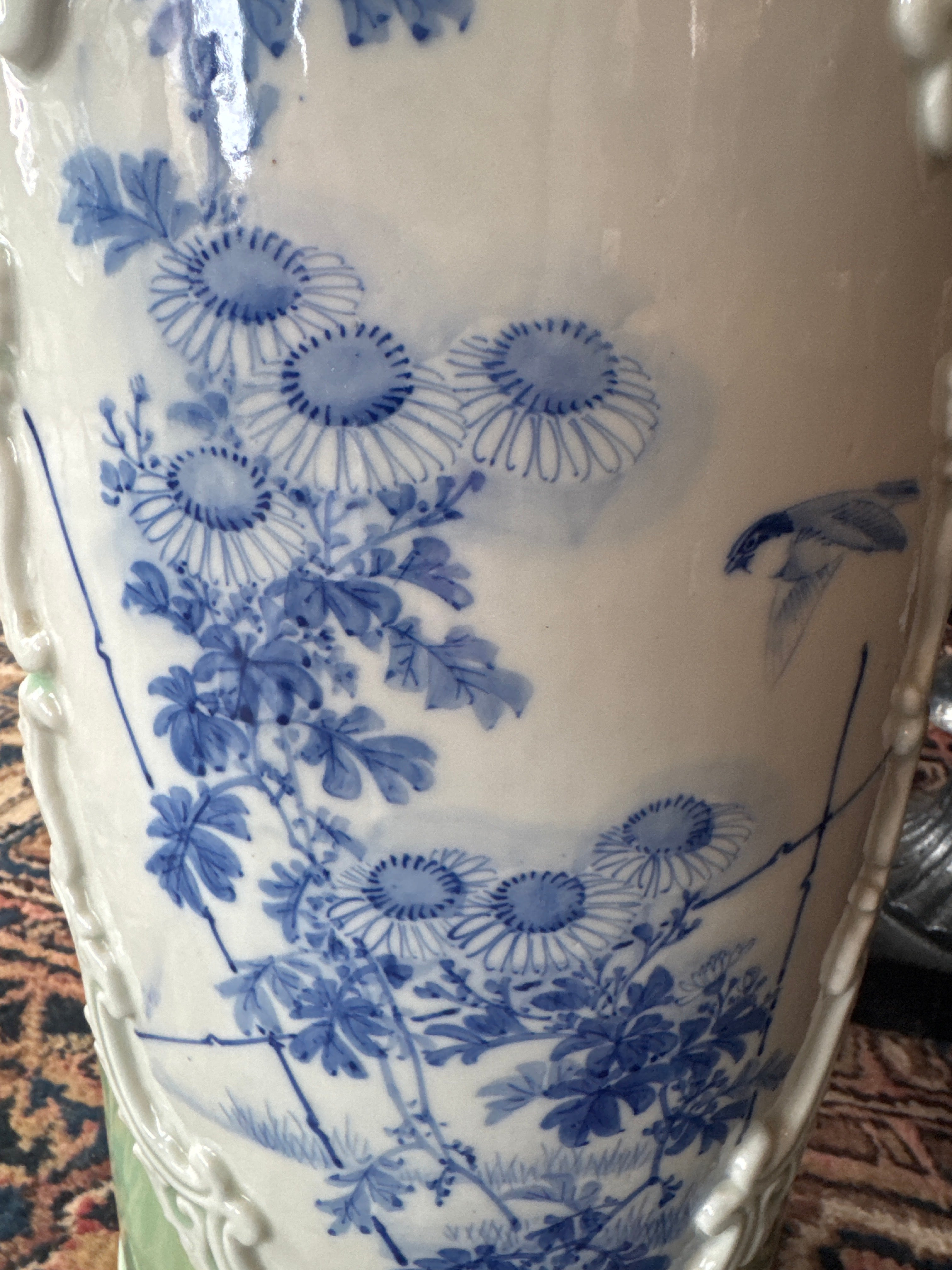 Vase/porte-parapluie en porcelaine vintage