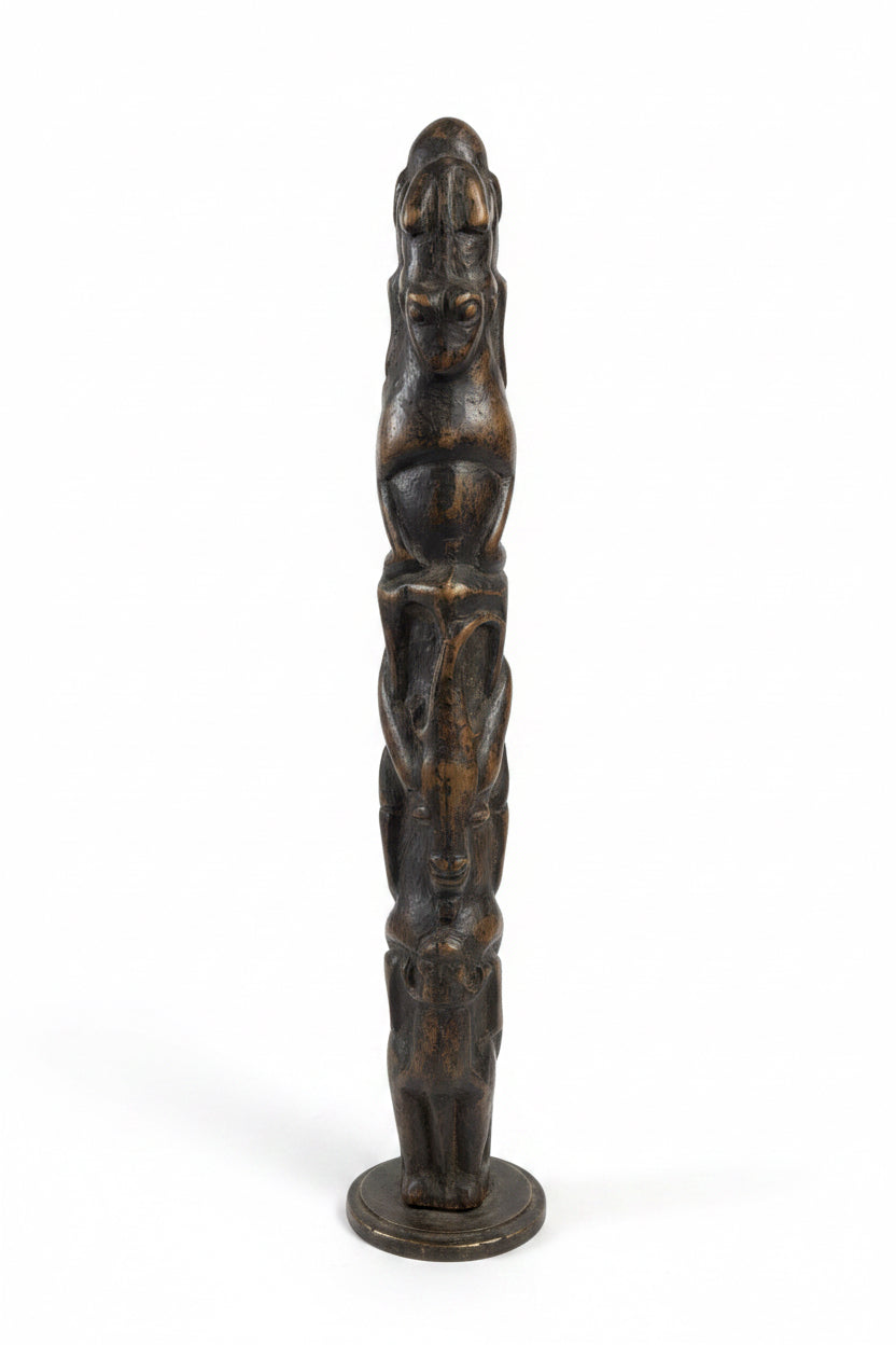 Vintage Cast Metal Totemic Sculpture