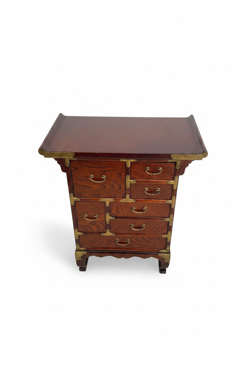 Vintage Korean Cabinet with Brass Hardware