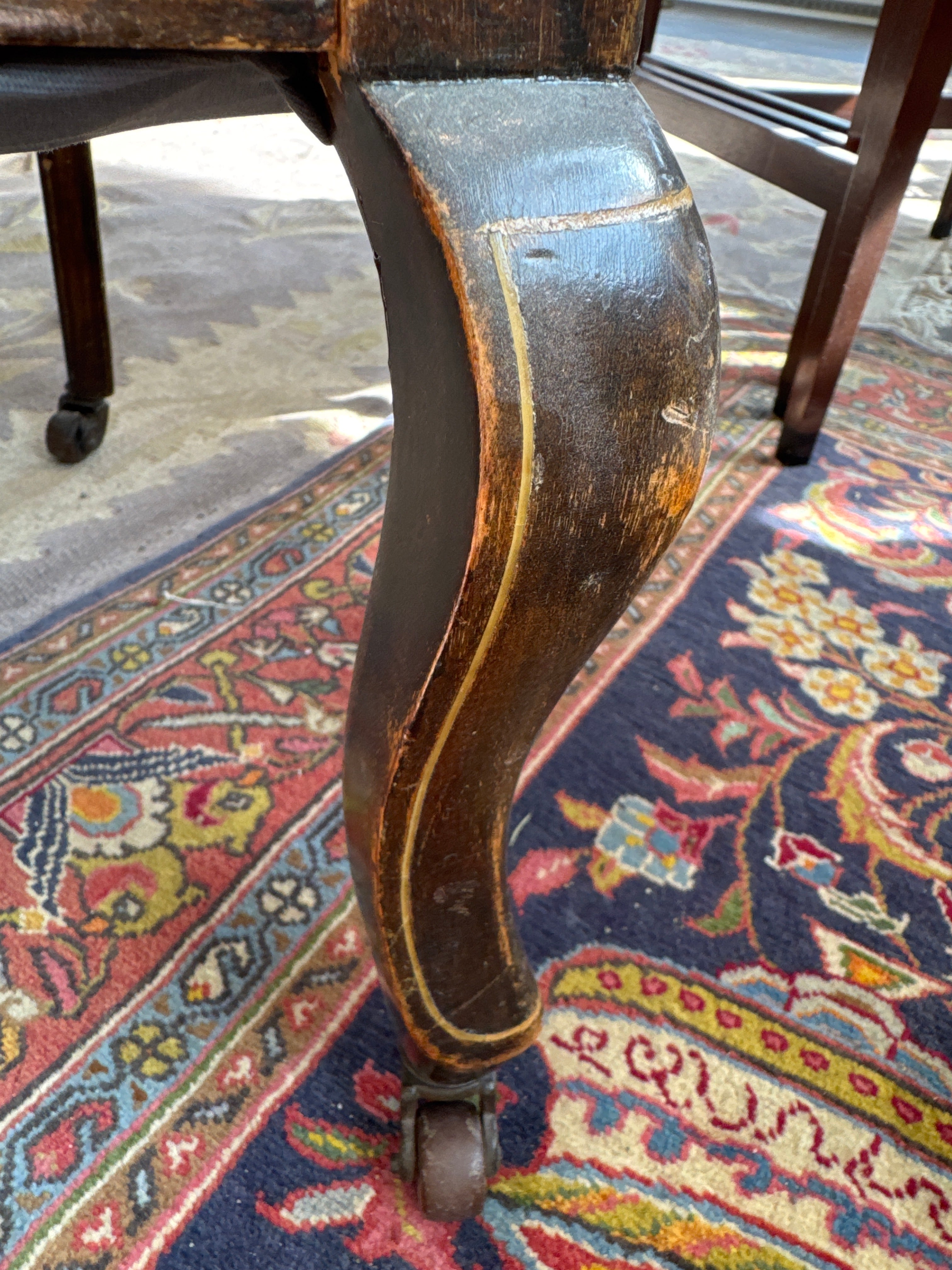 FIX Chaise longue antique avec deux chaises assorties