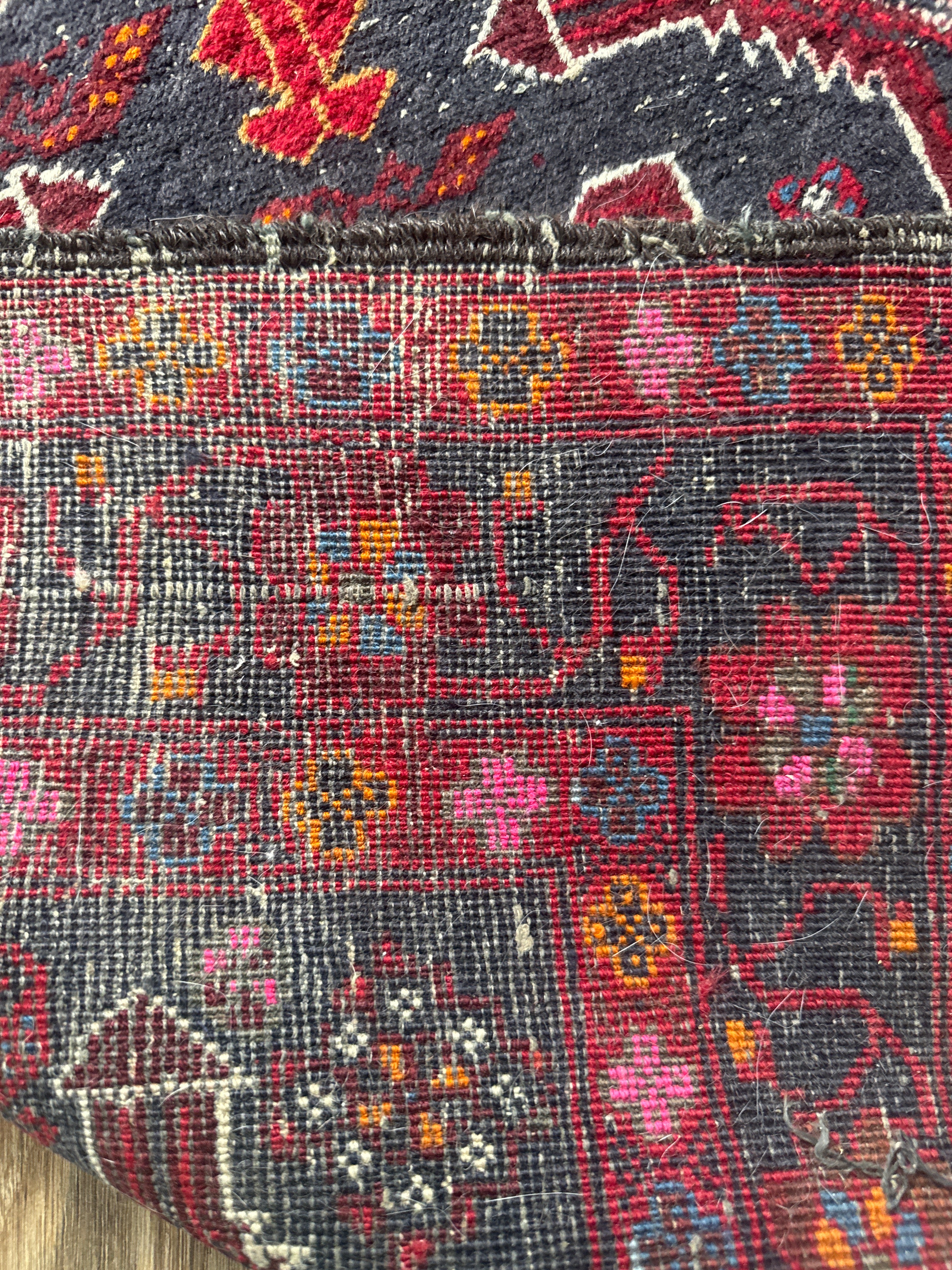 Vintage Hand-Knotted Tribal Rug