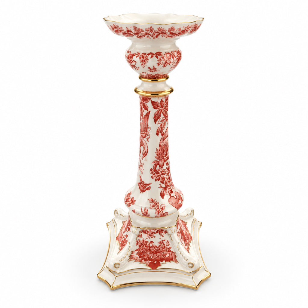 Royal Crown Derby Red Aves Bone China Candlestick