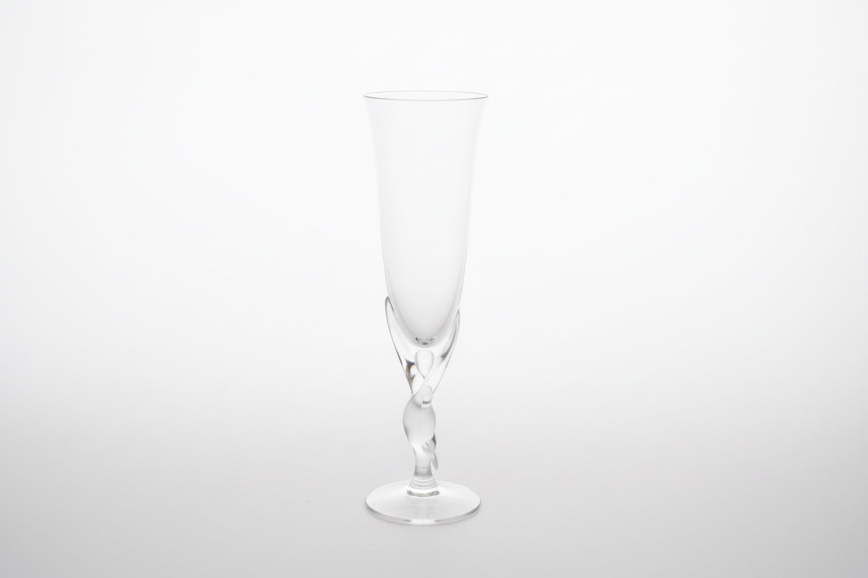 Flûtes à champagne en cristal Fabergé « Snow Doves », France, années 1960 (lot de 8)