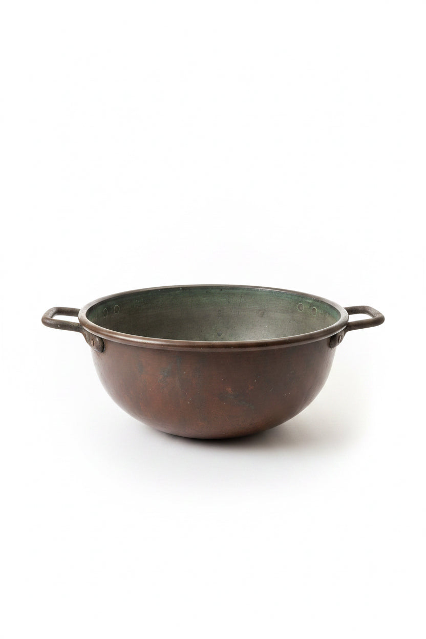Large Antique Copper Cauldron