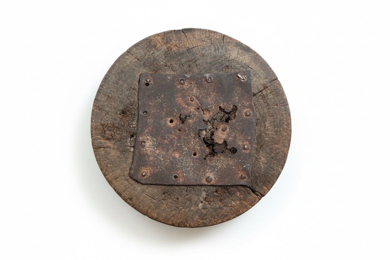 Mortier en bois Bedouin Mihbaj du 19e siècle, moyen-oriental, antique