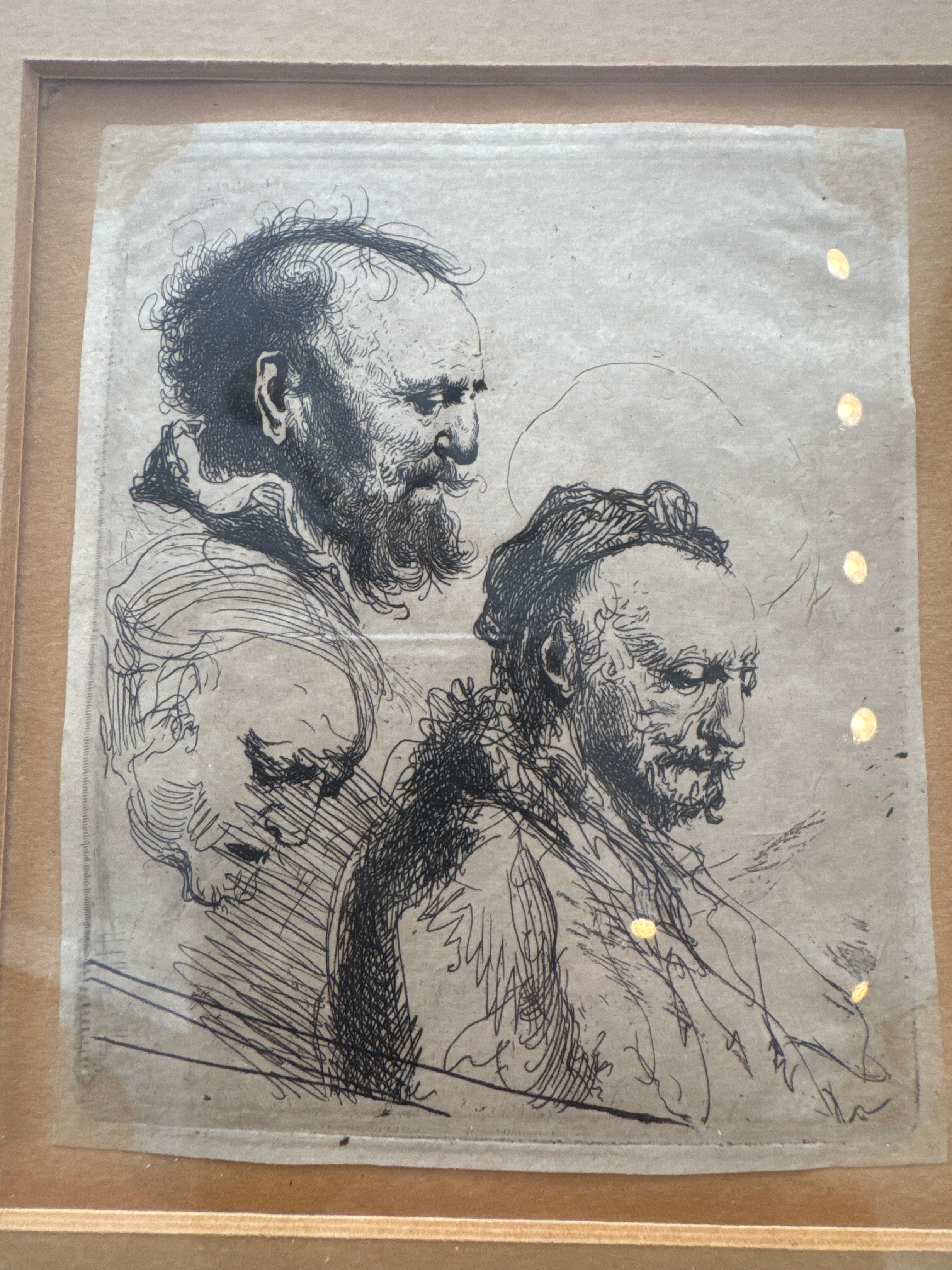 Eau-forte réalisée à partir de la matrice originale de Rembrandt datant de 1630.