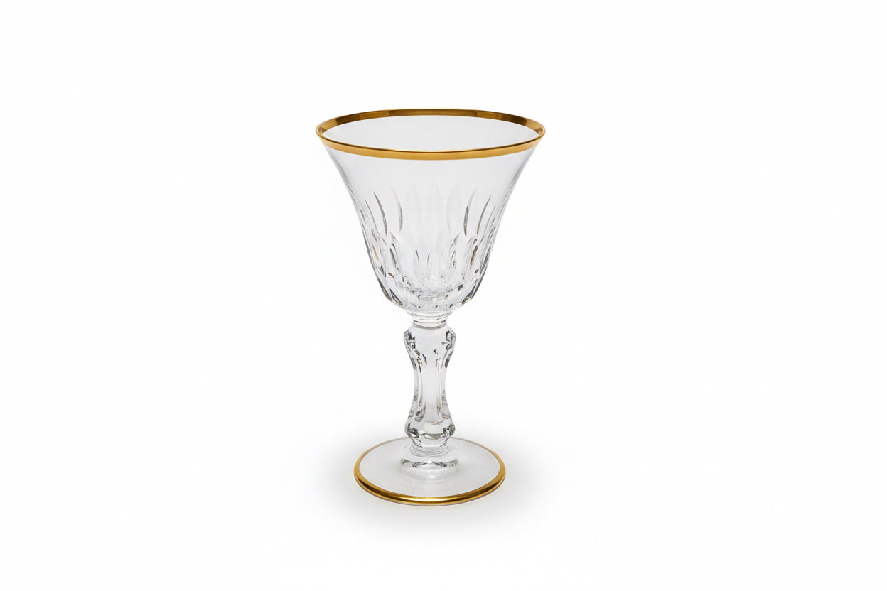 Verres à vin de Bordeaux Saint-Louis en cristal Lozère à liseré doré (lot de 7)