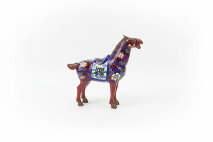 Sculpture cheval vintage chinoise en cloisonné