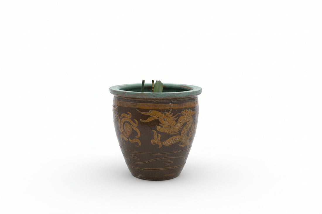 Antique Chinese egg art pottery planter