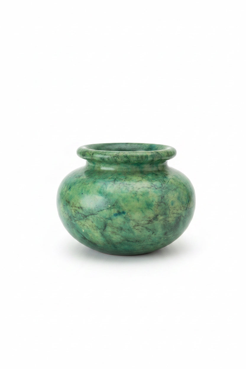 Vintage Green Alabaster Stone Jardiniere