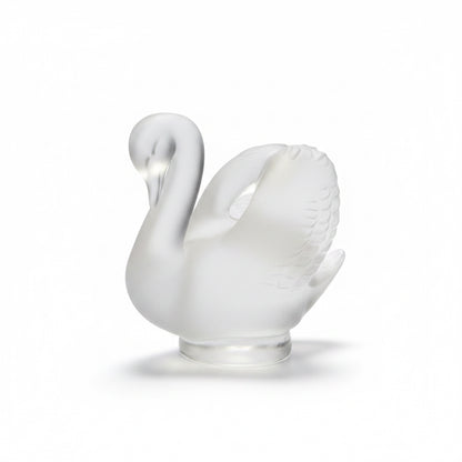 Lalique small swan sculpture seal figurine