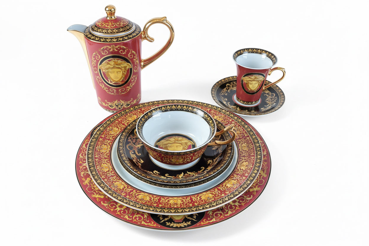 Full Service for 8 of Rosenthal for Versace in Medusa Red