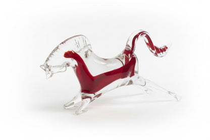 Vintage Murano Red Art Glass Horse