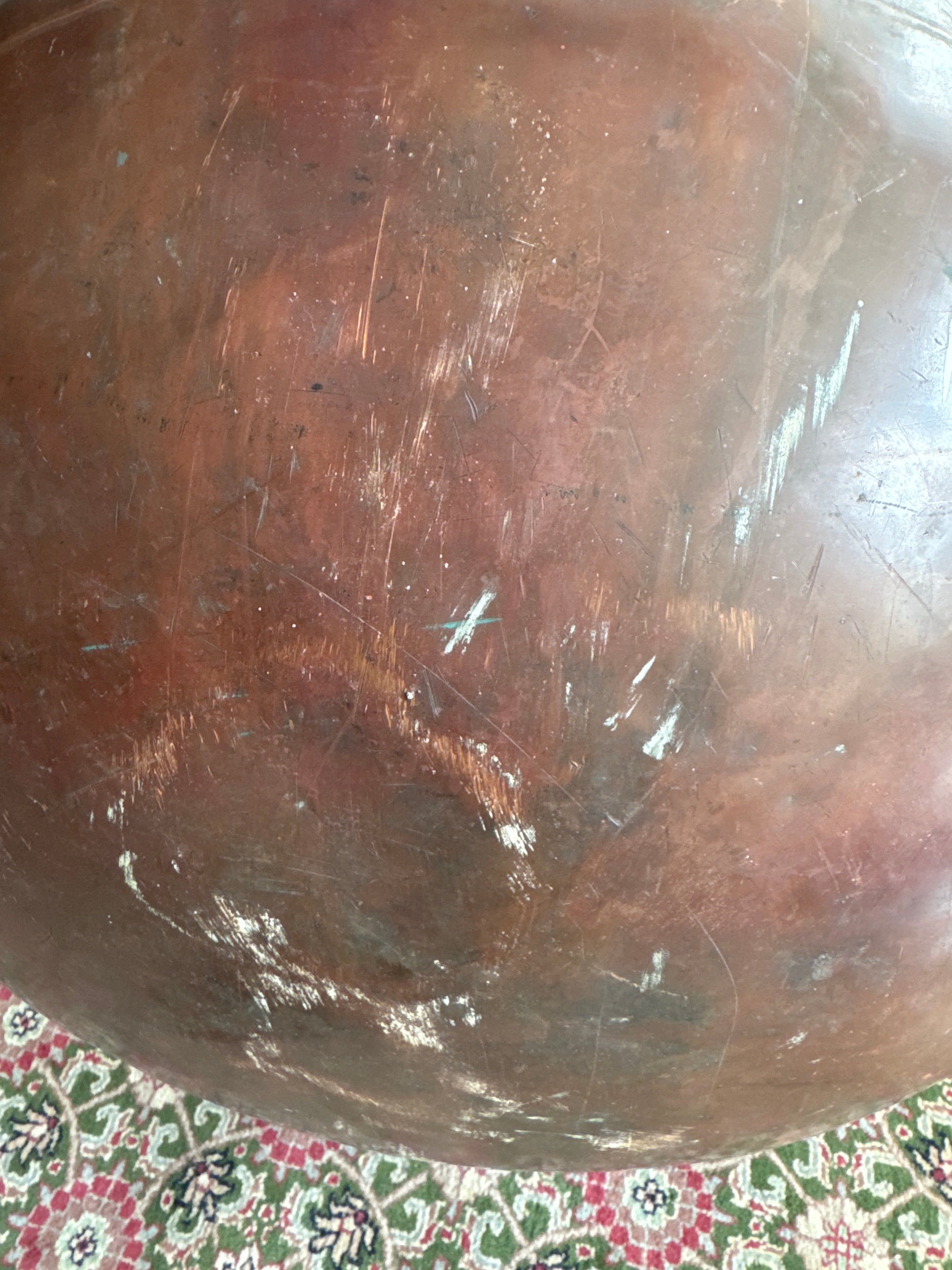 Large Antique Copper Cauldron