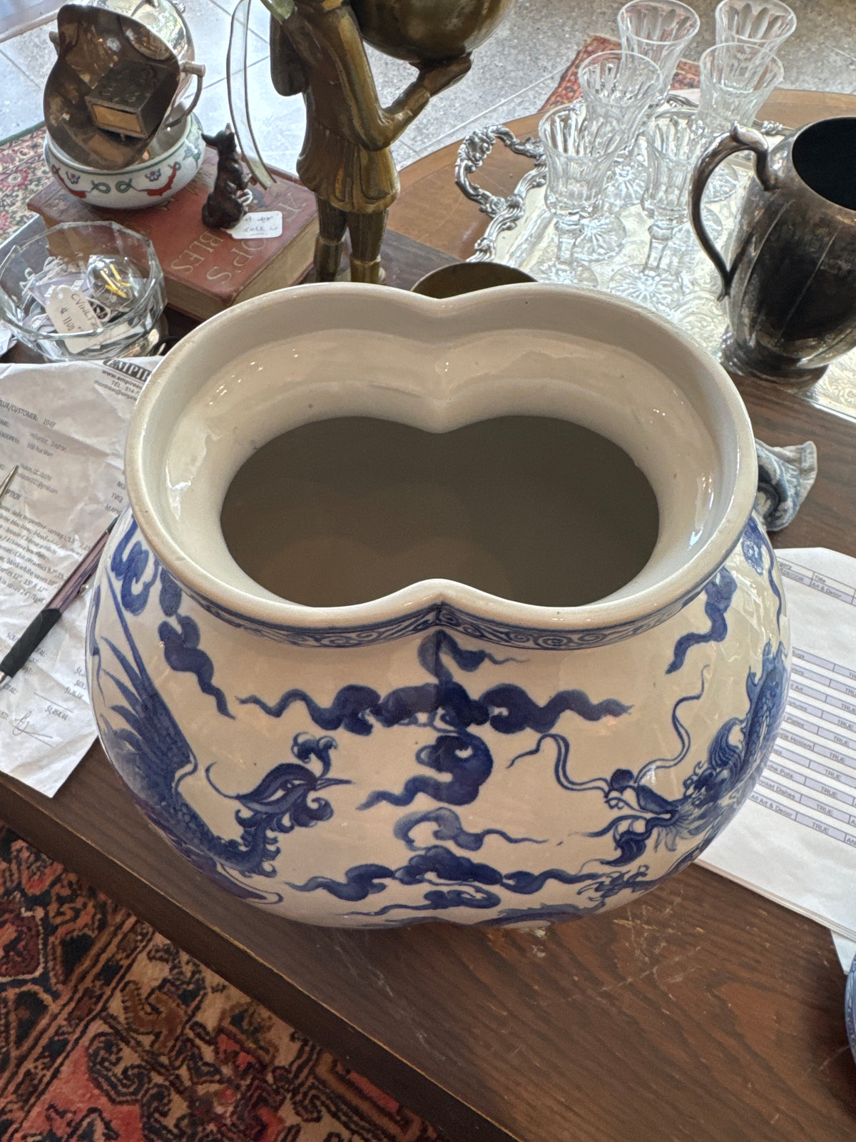 Chinese Blue and White Dragon Ginger Jar
