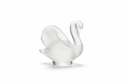 Lalique small swan sculpture seal figurine