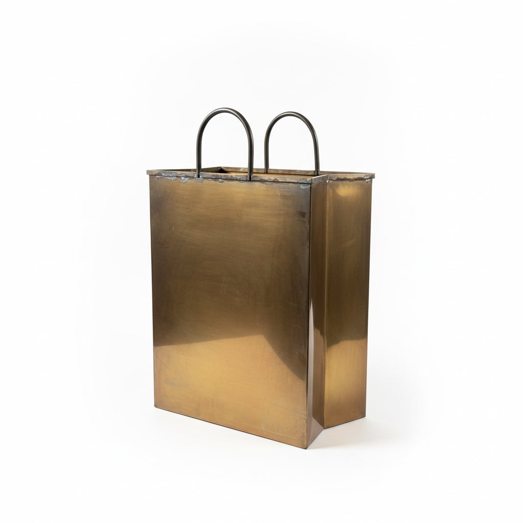 Vintage Gio Ponti-style Brass "Shopping Bag"