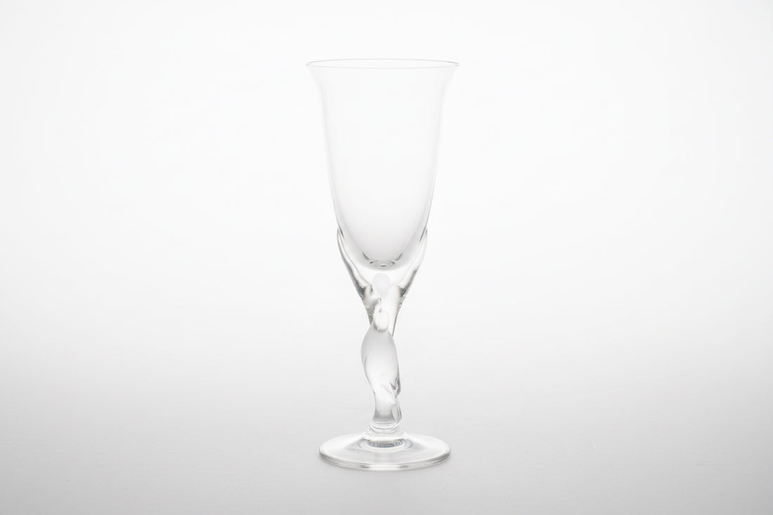 Set of 6 Fabergé Snow Doves Crystal White Wine Glasses