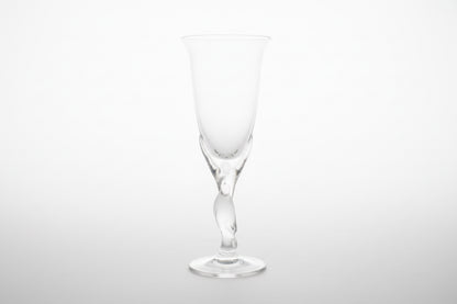 Verres à vin blanc en cristal « Colombe des neiges » Fabergé vintage France, 1960 (lot de 6)