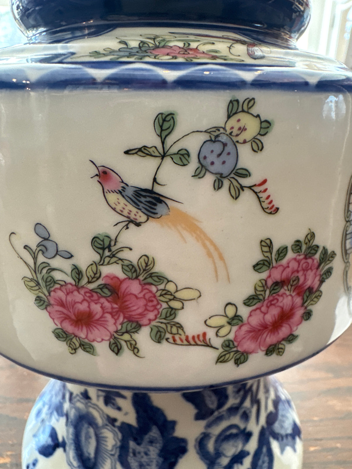 Chinese Blue and White Famille Rose Gu-Form Vase