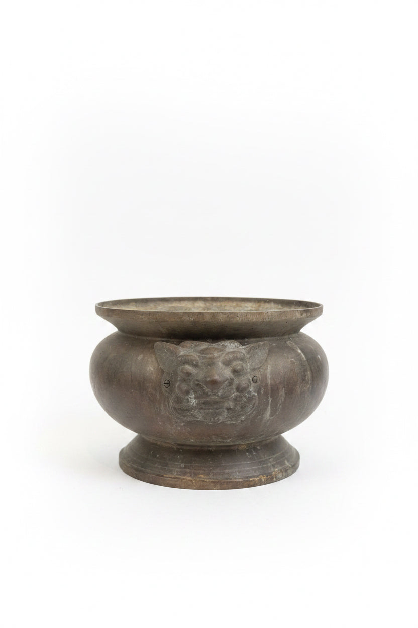 Chinese-Style Bronze Jardinière with Taotie Masks