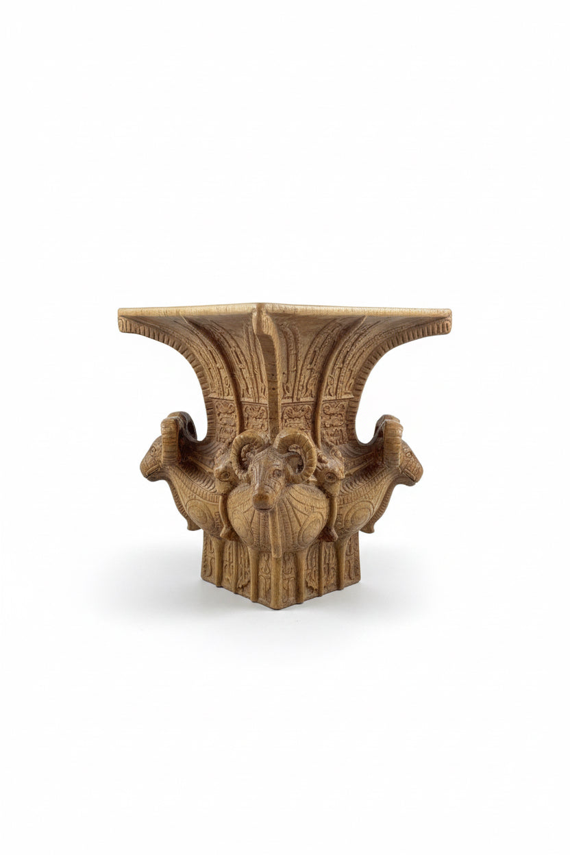 Chinese stone vase with ram heads