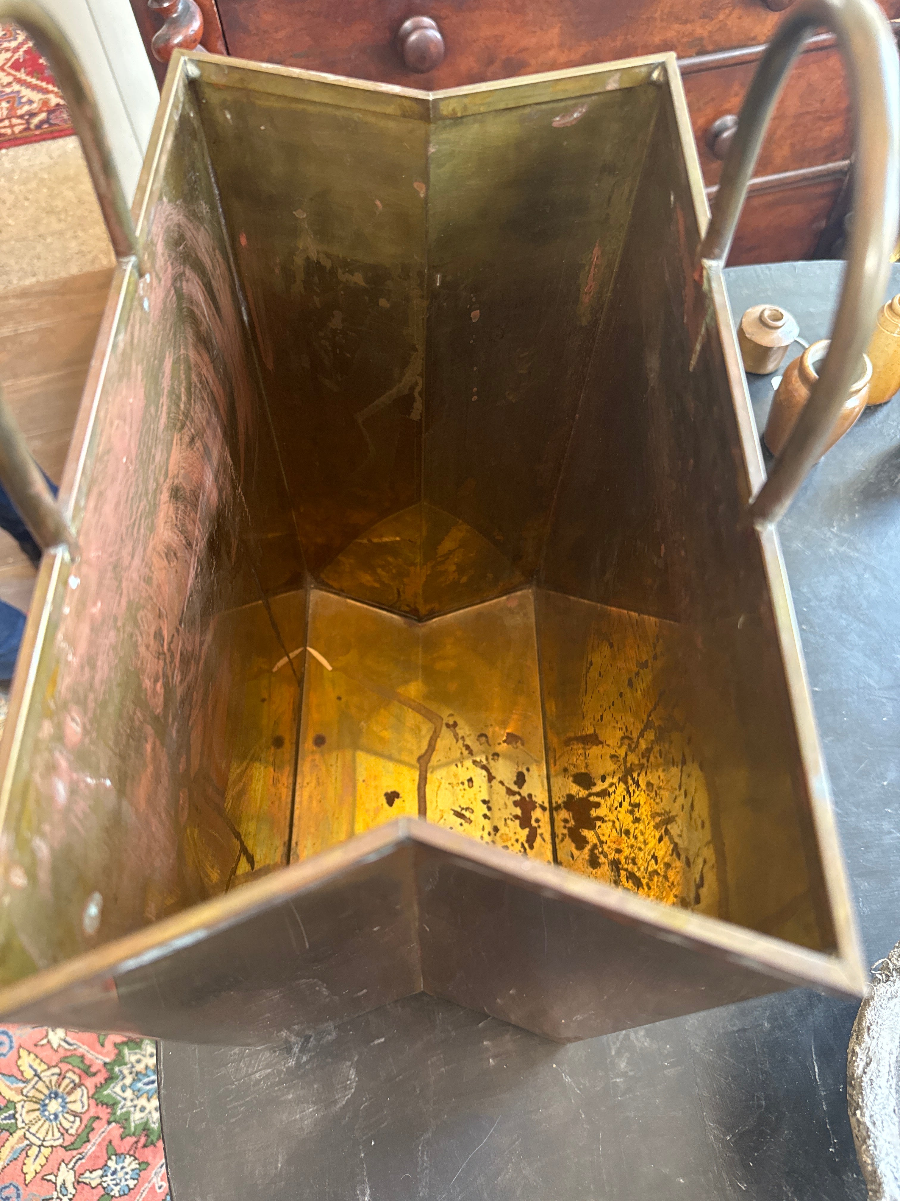 Vintage Gio Ponti-style Brass "Shopping Bag"
