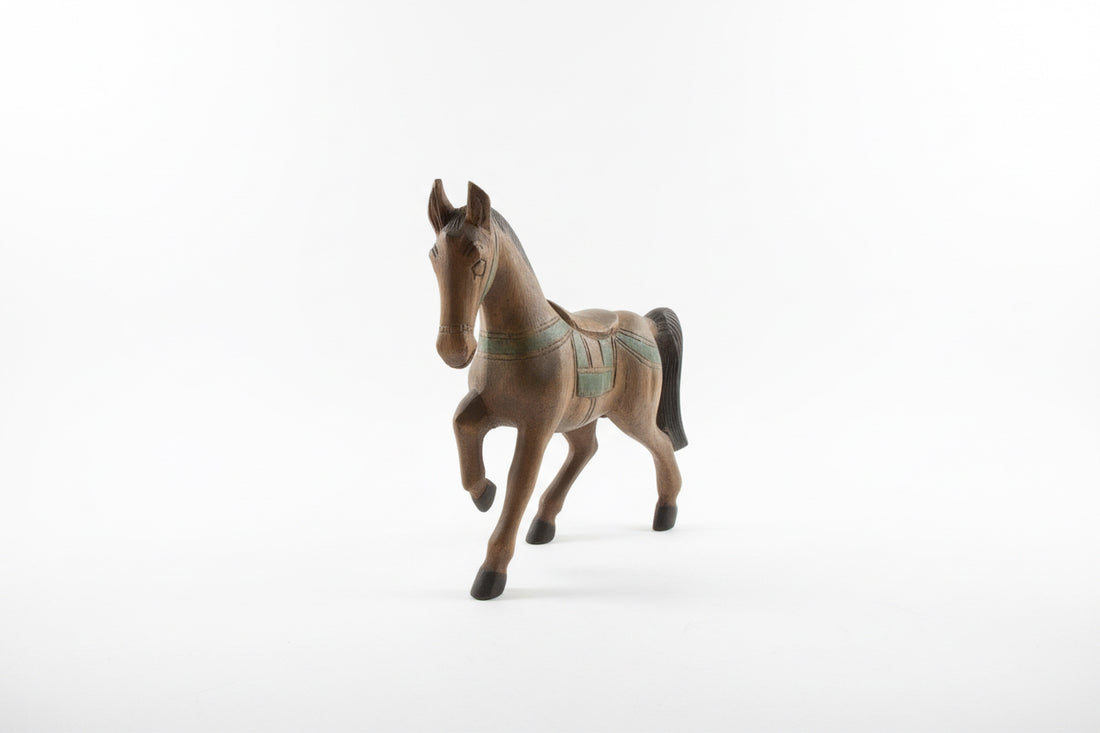 Vintage Wooden Horse Figurine