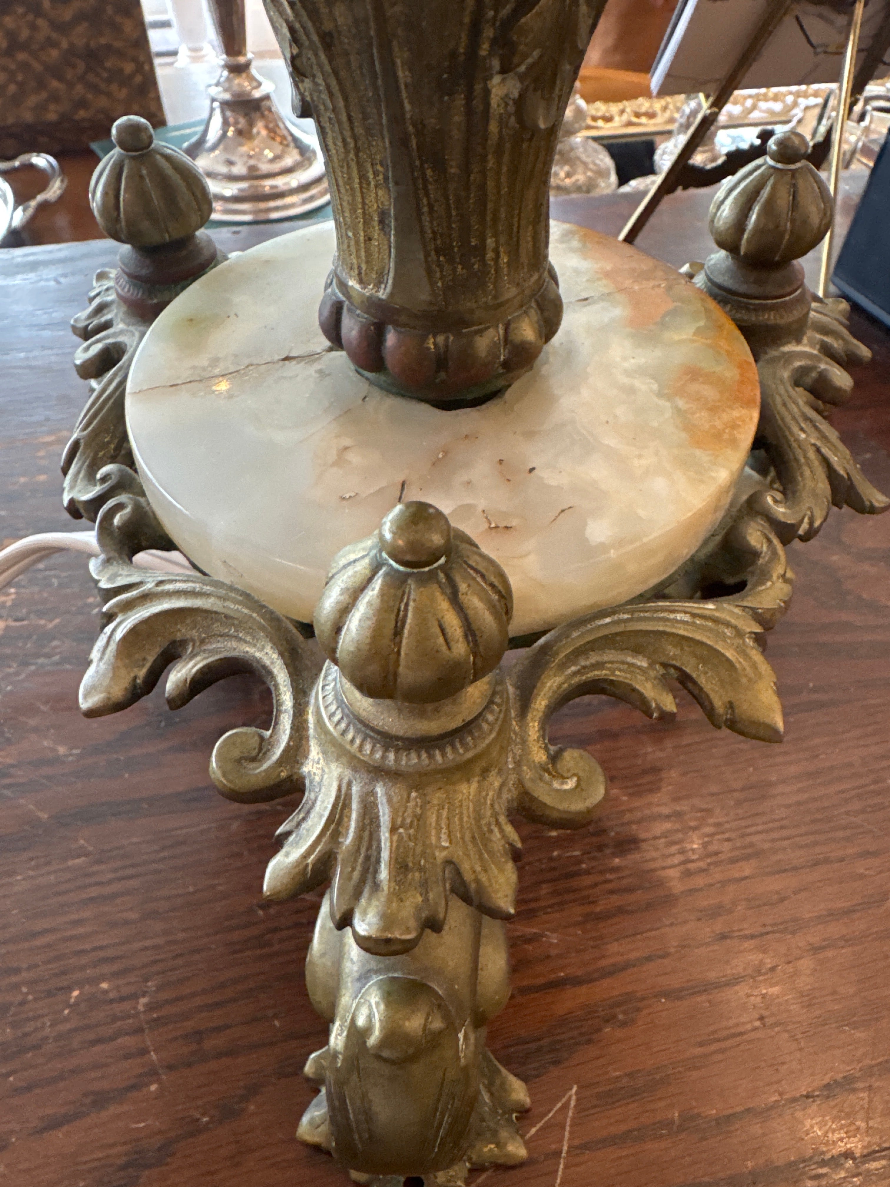 Vintage Louis XVI Style Bronze Lamp