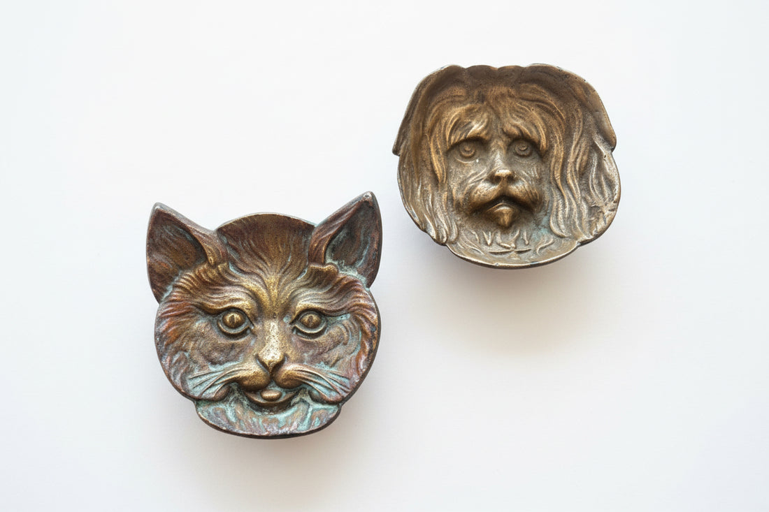 Pair of Vintage Brass Trinket Dishes