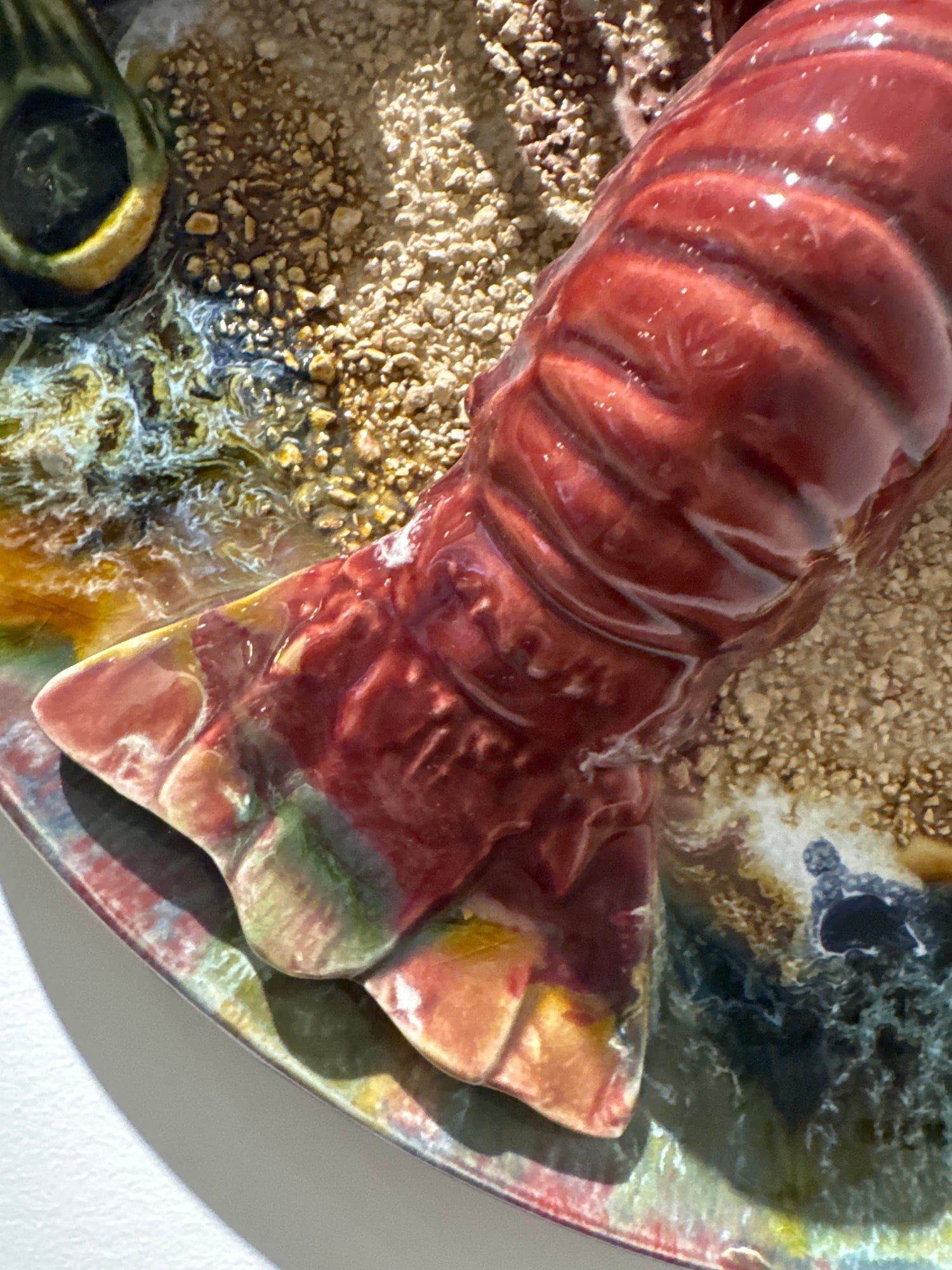 Assiette homard majolique vintage