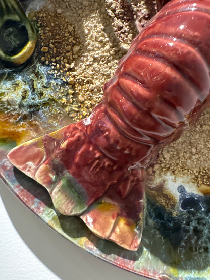 Assiette homard majolique vintage