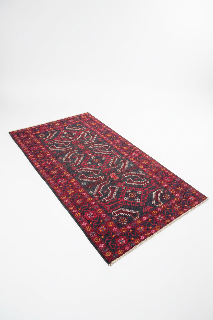 Vintage Hand-Knotted Tribal Rug