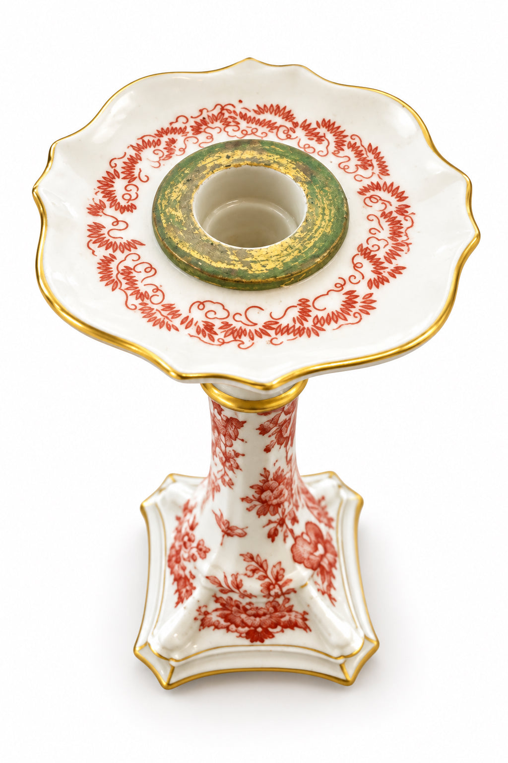 Royal Crown Derby Red Aves Bone China Candlestick