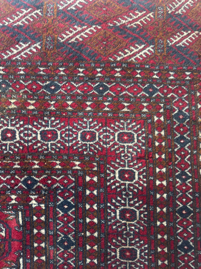 Vintage Hand-Knotted Bokhara Rug