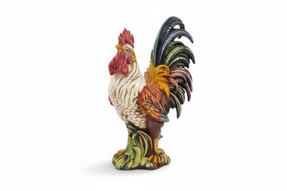 Coq en céramique majolique vintage