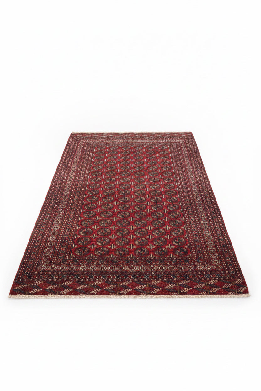 Vintage Hand-Knotted Bokhara Rug