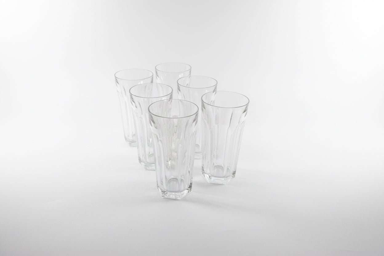 Série vintage de 6 verres à long drink en cristal Baccarat modèle Harcourt