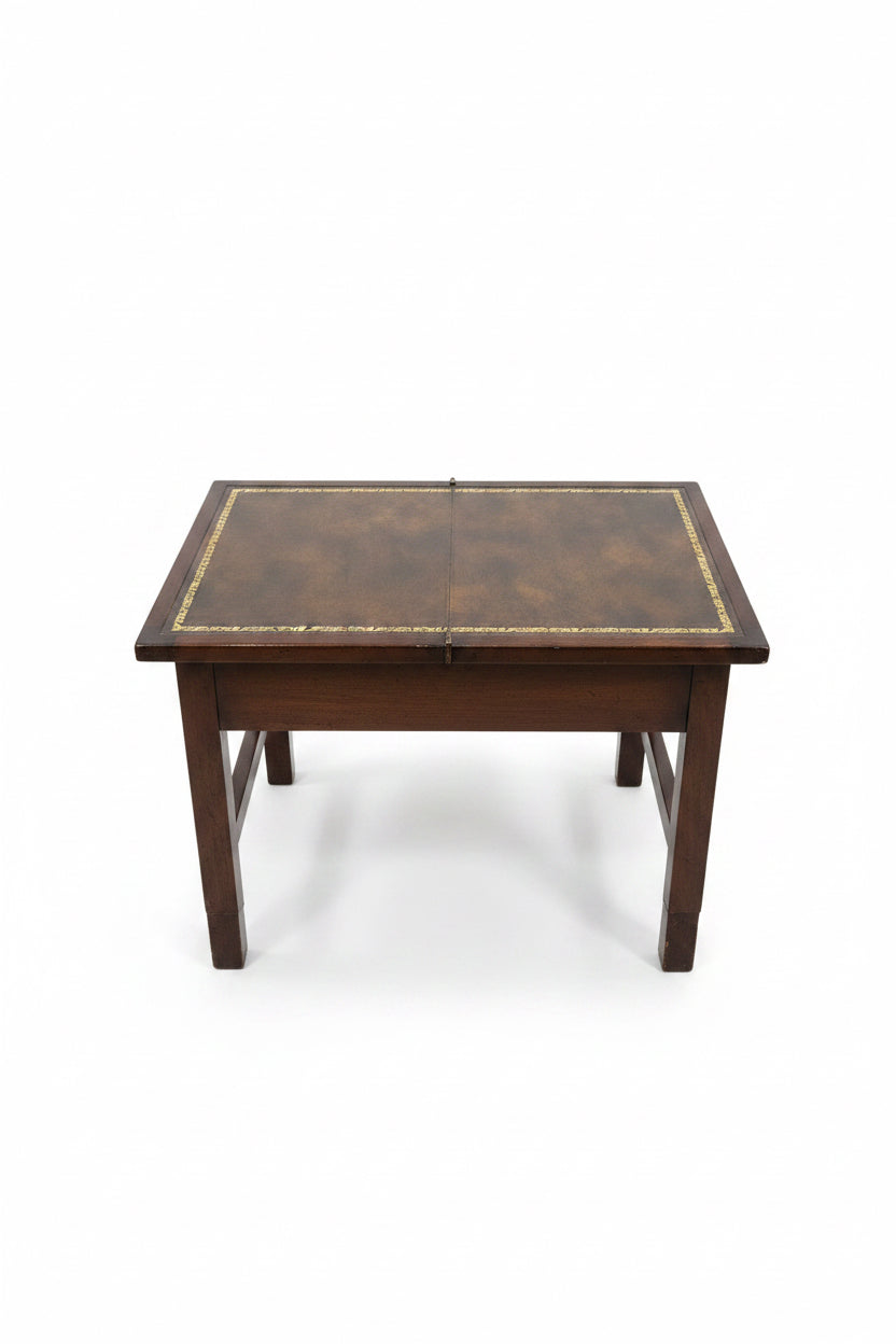 Metamorphic Library Steps Leather Top Side Table