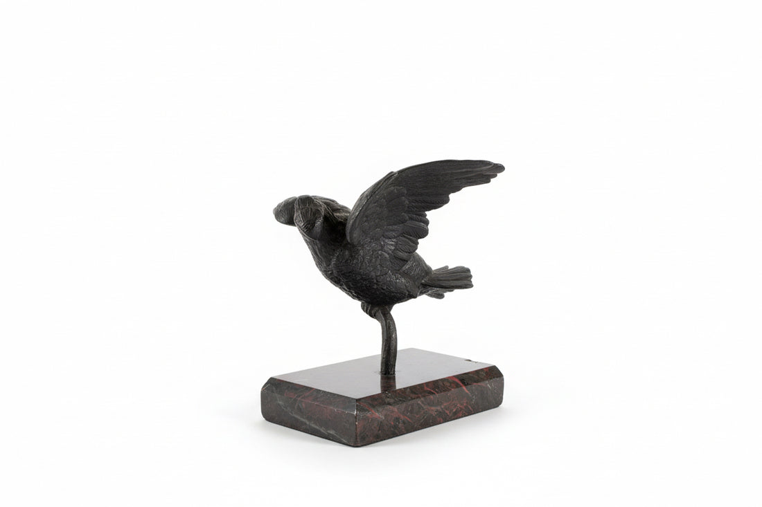 Antique Bronze Bird Sculpture