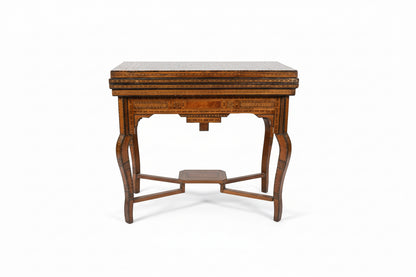 Table de jeux marquetée de Damas ancienne