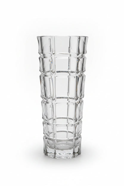 Large Geometric Cut Crystal Vase