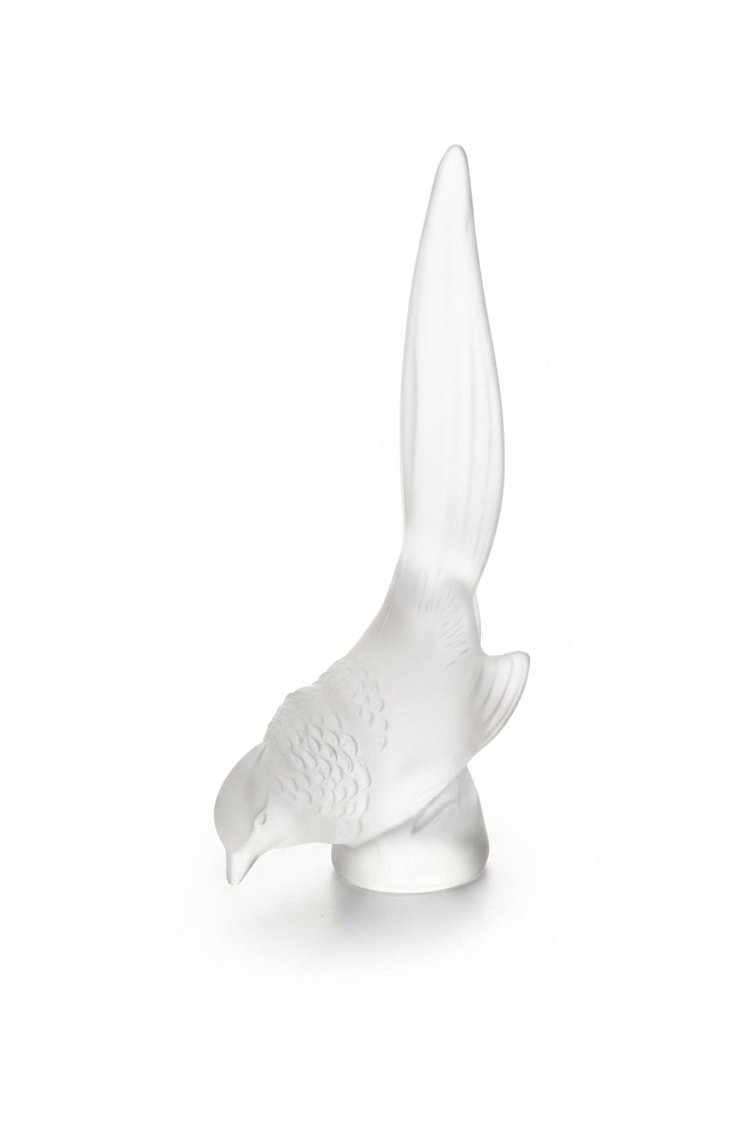 Lalique pheasant letter seal figurine vintage France signed