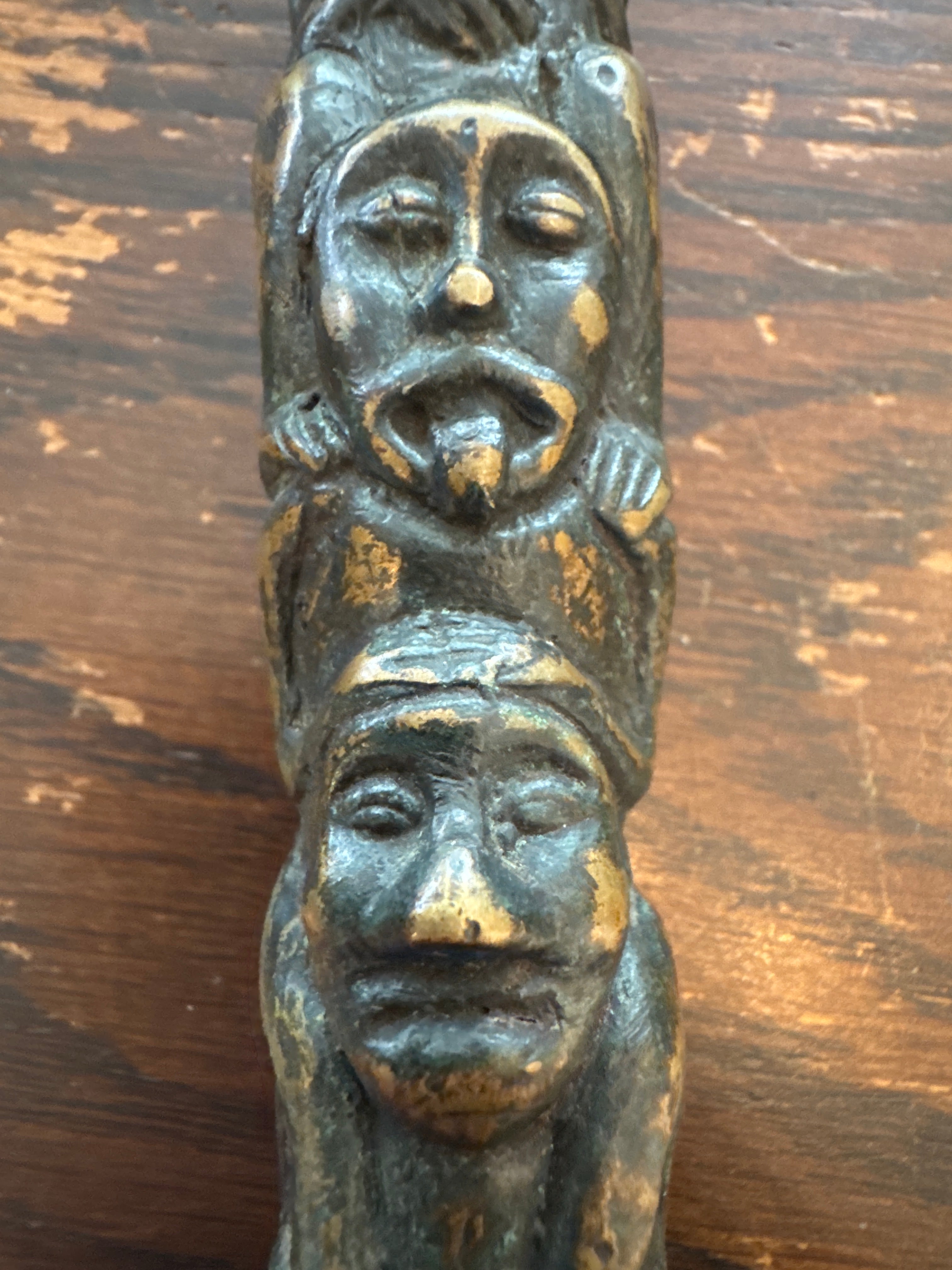 Vintage Cast Metal Totemic Sculpture